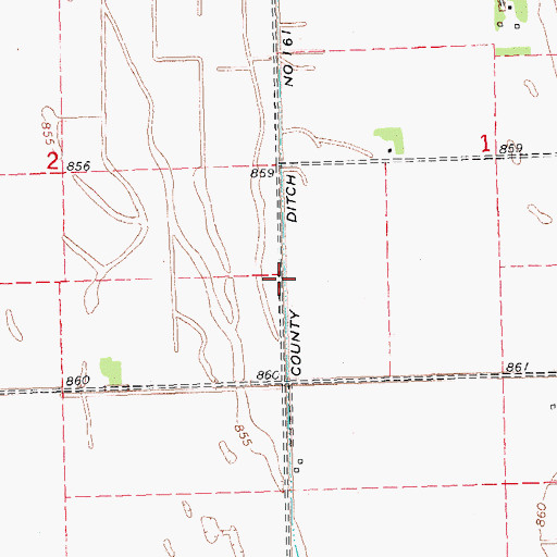 Topographic Map of County Ditch Number One Hundred Sixtyone, MN