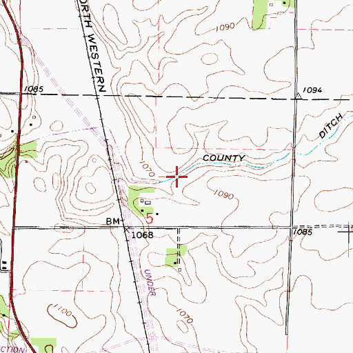 Topographic Map of County Ditch Number Seventeen, MN
