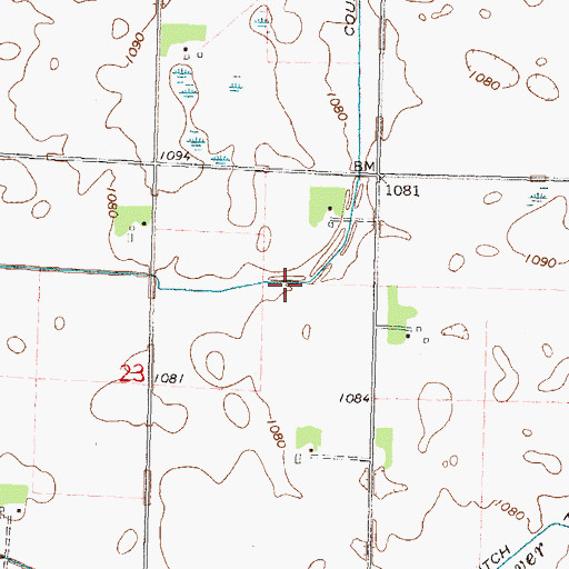 Topographic Map of County Ditch Number Seventeen A, MN