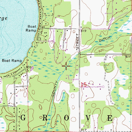 Topographic Map of County Ditch Number Nineteen, MN