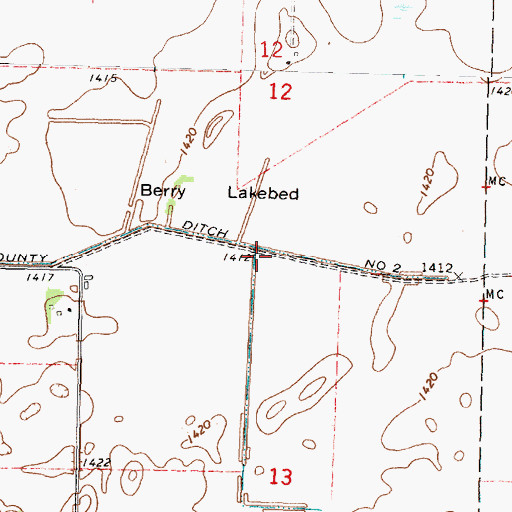 Topographic Map of County Ditch Number Two, MN
