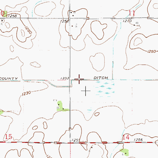 Topographic Map of County Ditch Number Two, MN