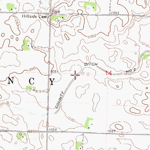 Topographic Map of County Ditch Number Two, MN