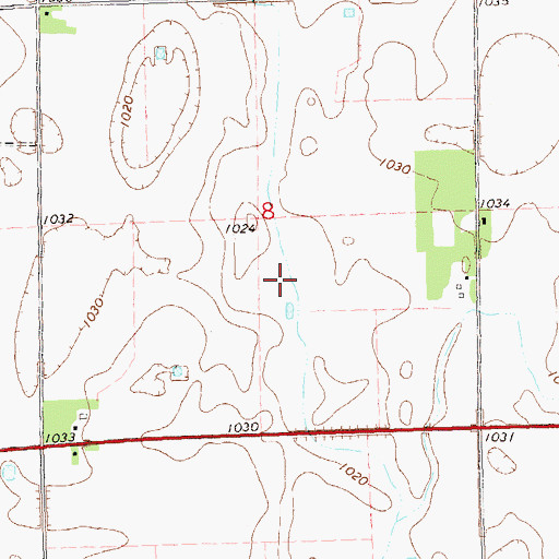 Topographic Map of County Ditch Number Two, MN