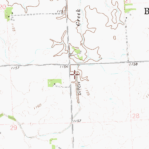 Topographic Map of County Ditch Number Two, MN