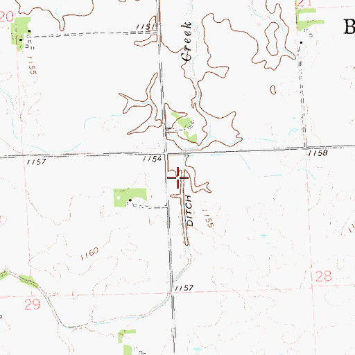 Topographic Map of County Ditch Number Two, MN