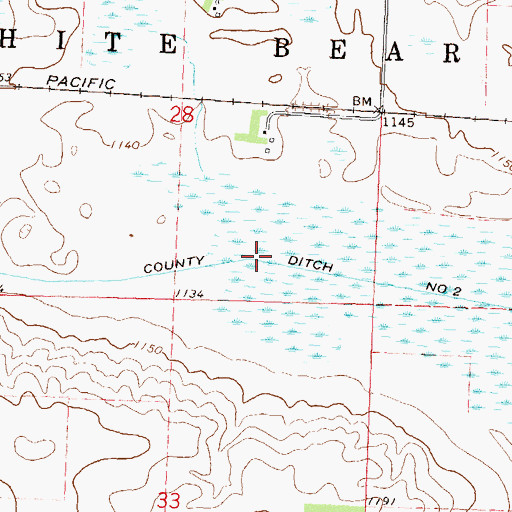 Topographic Map of County Ditch Number Two, MN