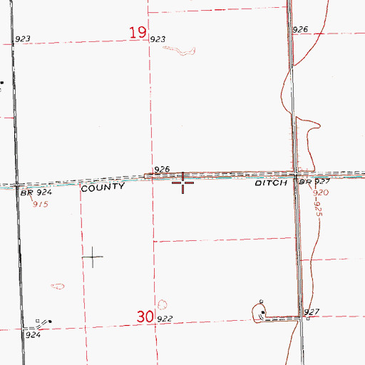 Topographic Map of County Ditch Number Two, MN