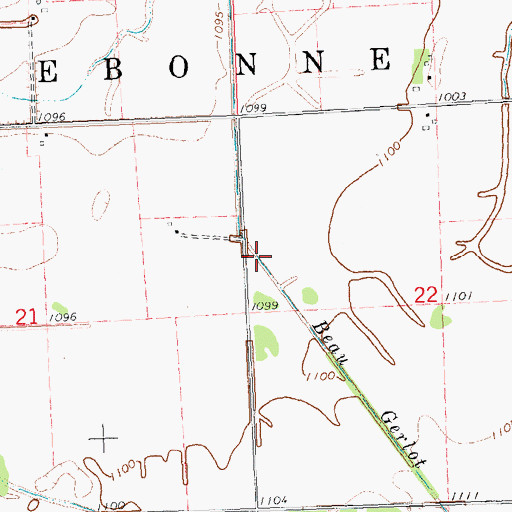 Topographic Map of County Ditch Number Two, MN