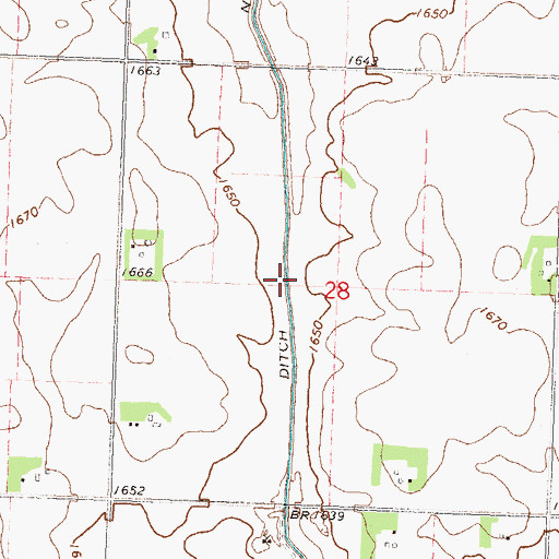 Topographic Map of County Ditch Number Twenty, MN