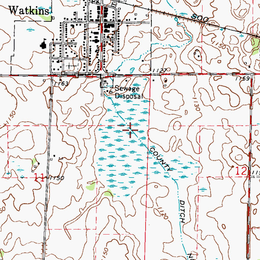 Topographic Map of County Ditch Number Twenty, MN