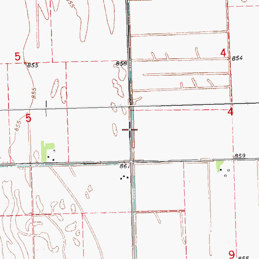 Topographic Map of County Ditch Number Twenty, MN