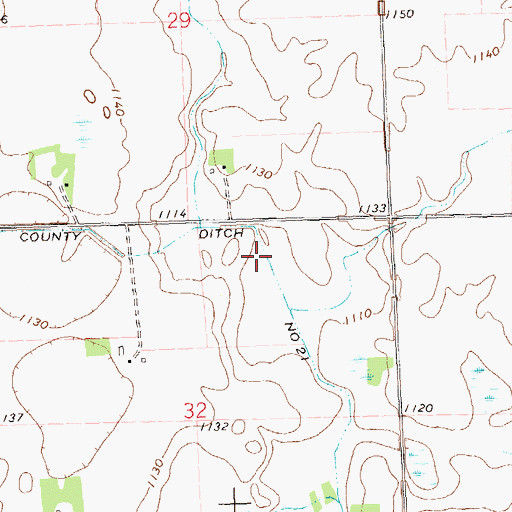 Topographic Map of County Ditch Number Twentyone, MN