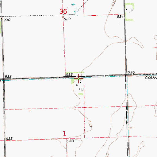 Topographic Map of County Ditch Number Twentyone, MN