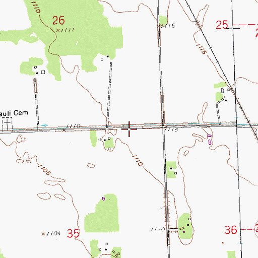 Topographic Map of County Ditch Number Twentyone, MN