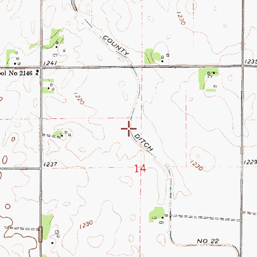 Topographic Map of County Ditch Number Twentyone, MN