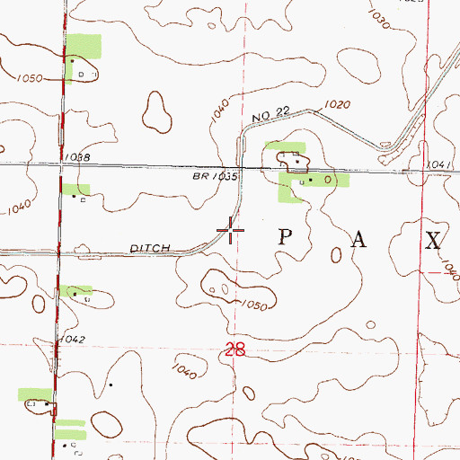 Topographic Map of County Ditch Number Twentytwo, MN