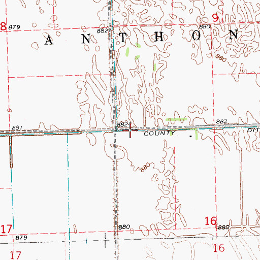 Topographic Map of County Ditch Number Twentytwo, MN