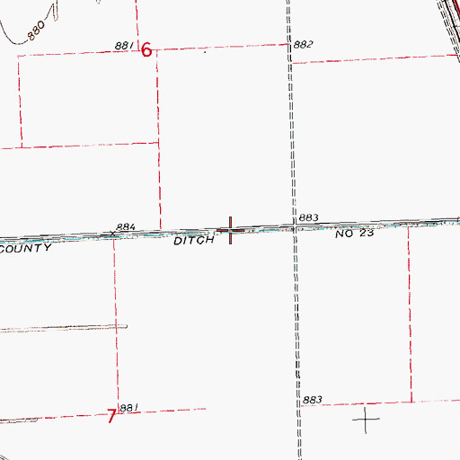 Topographic Map of County Ditch Number Twentythree, MN