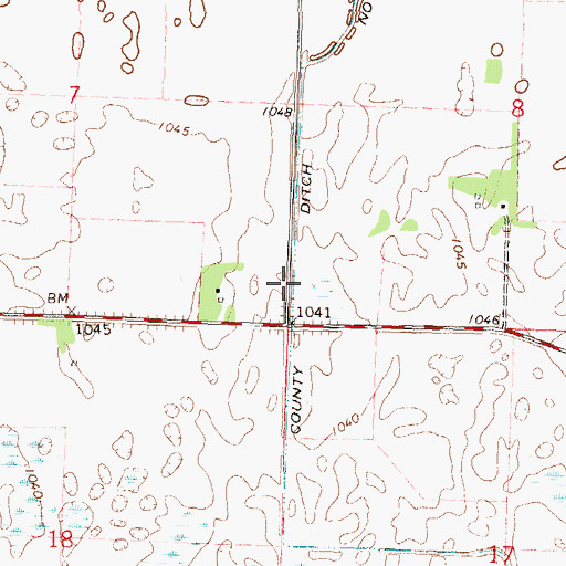 Topographic Map of County Ditch Number Twentythree, MN