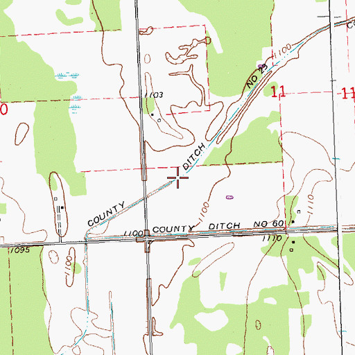 Topographic Map of County Ditch Number Twentythree, MN