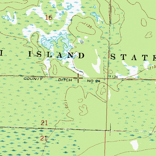 Topographic Map of County Ditch Number Twentyfour, MN