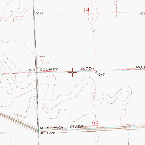 Topographic Map of County Ditch Number Twentyfour, MN