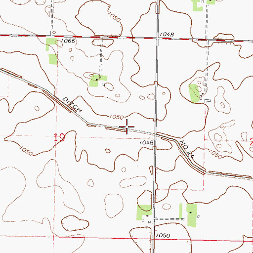 Topographic Map of County Ditch Number Twentyfour, MN