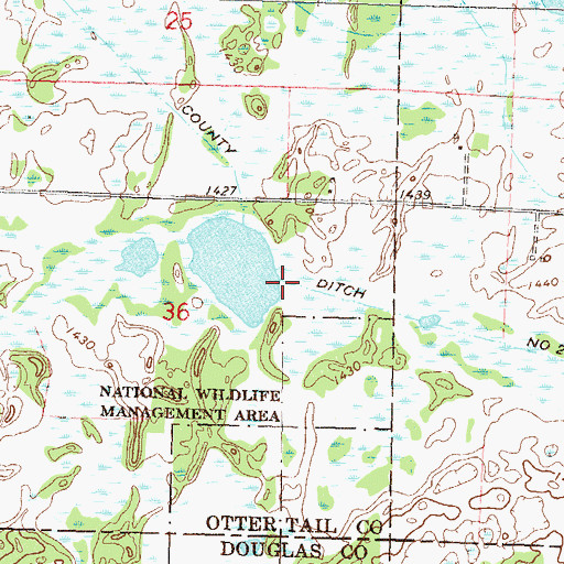 Topographic Map of County Ditch Number Twentyfour, MN