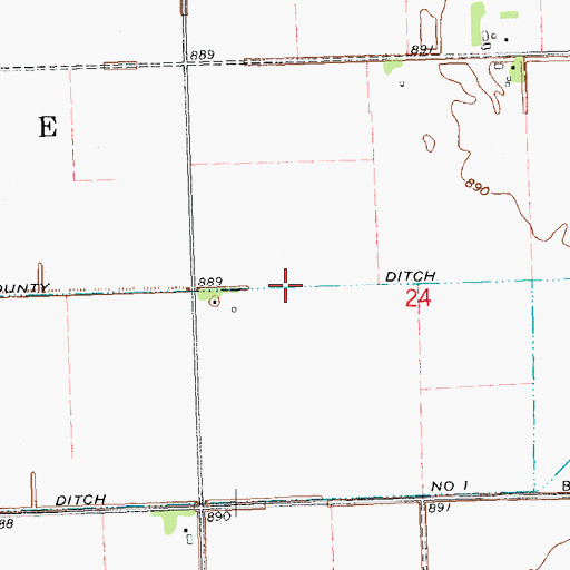 Topographic Map of County Ditch Number Twentyfour, MN