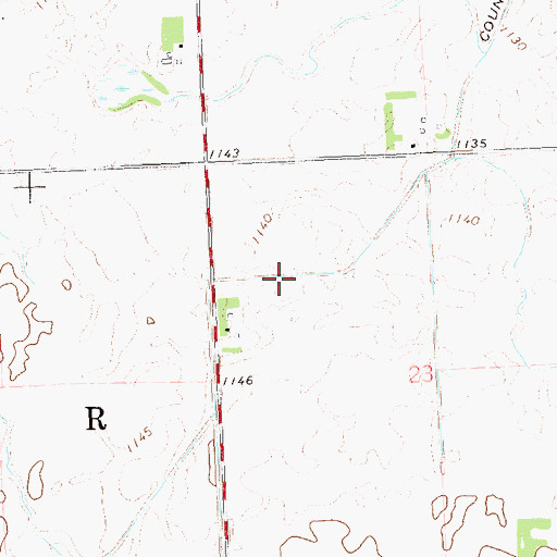 Topographic Map of County Ditch Number Twentyfive, MN