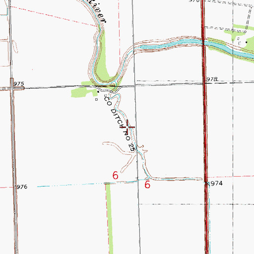 Topographic Map of County Ditch Number Twentyfive, MN