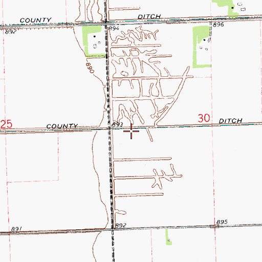Topographic Map of County Ditch Number Twentyfive, MN