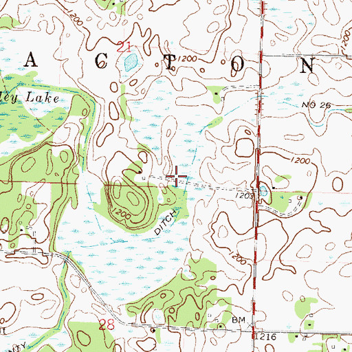Topographic Map of County Ditch Number Twentysix, MN