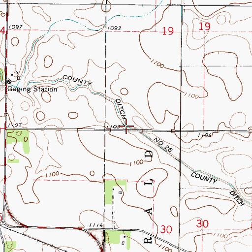 Topographic Map of County Ditch Number Twentysix, MN