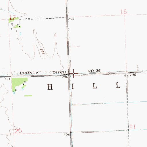 Topographic Map of County Ditch Number Twentysix, MN
