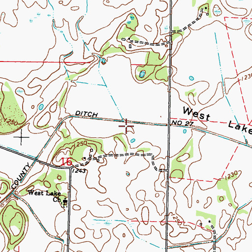 Topographic Map of County Ditch Number Twentyseven, MN