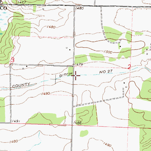 Topographic Map of County Ditch Number Twentyseven, MN