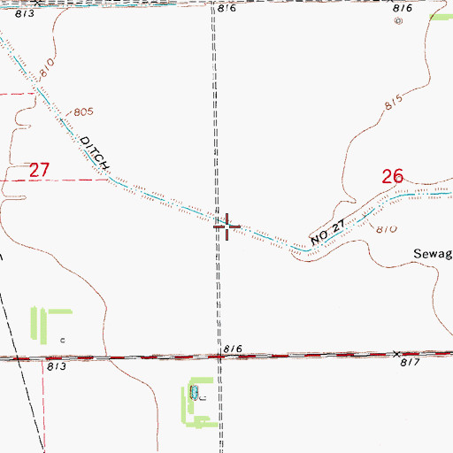 Topographic Map of County Ditch Number Twentyseven, MN