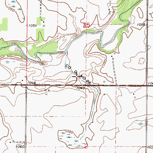 Topographic Map of County Ditch Number Twentyeight, MN