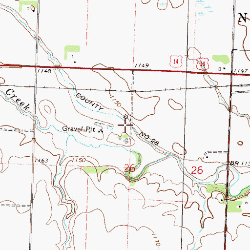 Topographic Map of County Ditch Number Twentyeight, MN