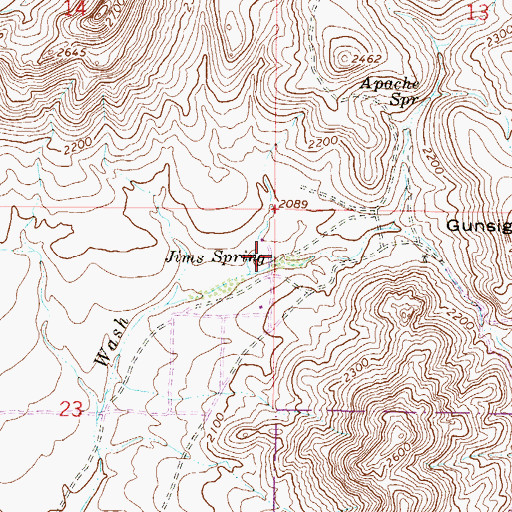 Topographic Map of Jims Spring, AZ