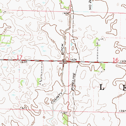Topographic Map of County Ditch Number Twentyeight, MN