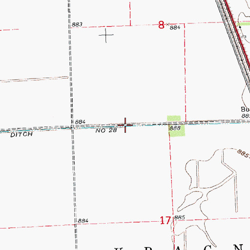 Topographic Map of County Ditch Number Twentyeight, MN
