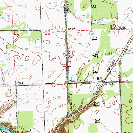 Topographic Map of County Ditch Number Twentyeight, MN
