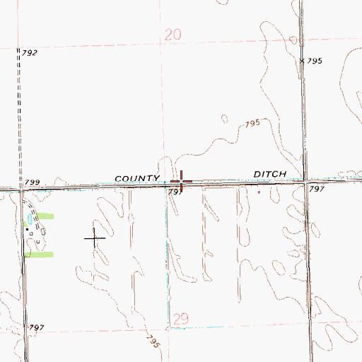 Topographic Map of County Ditch Number Twentyeight, MN