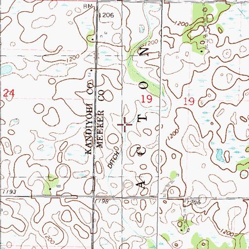 Topographic Map of County Ditch Number Twentyeight, MN