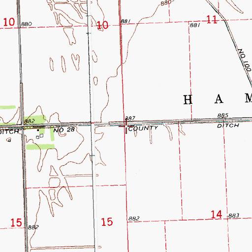Topographic Map of County Ditch Number Twentyeight, MN