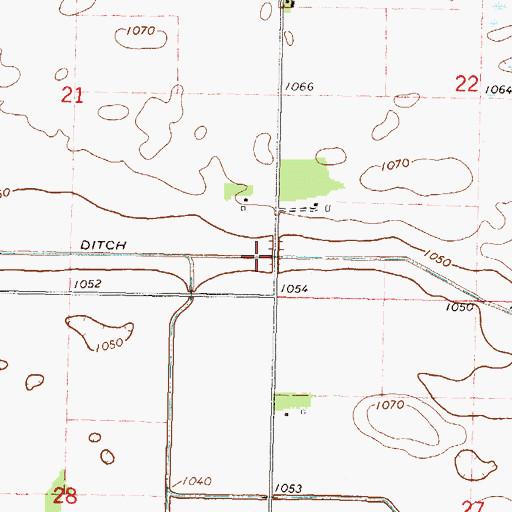 Topographic Map of County Ditch Number Twentyeight-one, MN