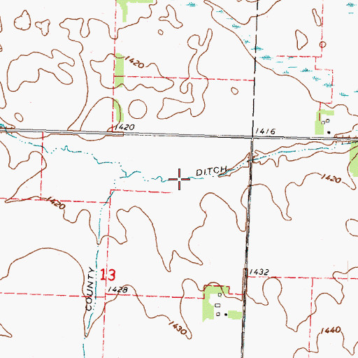 Topographic Map of County Ditch Number Twentynine, MN